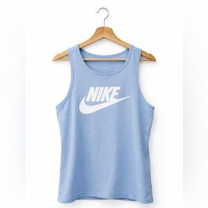Nike Tank Top Blue Logo Graphic Sleeveless Tee Size Large